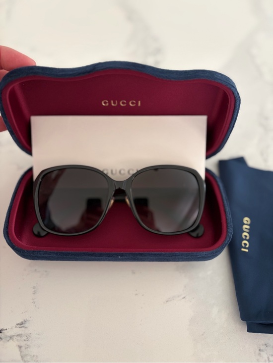 Gucci Accessories - Gucci Women's Black Oversized Square Sunglasses with Dark Gradient Lenses